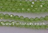 CTG500 15.5 inches 2mm faceted round tiny peridot gemstone beads