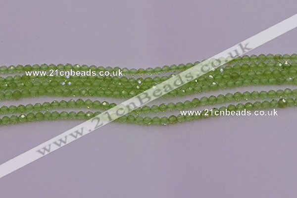 CTG500 15.5 inches 2mm faceted round tiny peridot gemstone beads