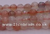 CTG508 15.5 inches 4mm faceted round tiny rainbow moonstone beads