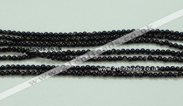 CTG51 15.5 inches 1.5mm round grade AB tiny black agate beads wholesale