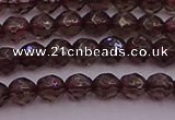 CTG511 15.5 inches 4mm faceted round tiny smoky quartz beads