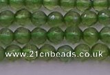 CTG512 15.5 inches 4mm faceted round tiny green apatite beads