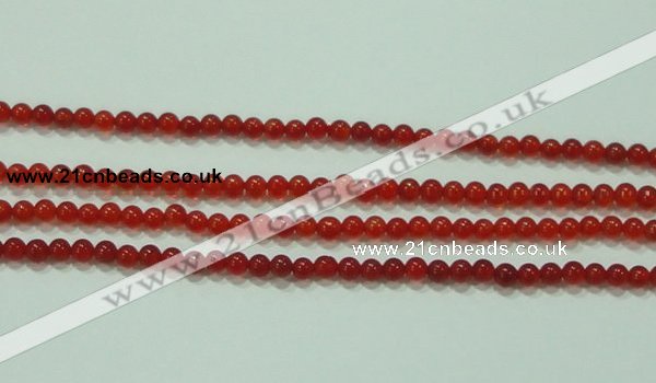 CTG52 15.5 inches 2mm round grade AA tiny red agate beads wholesale