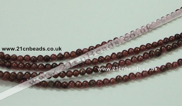 CTG54 15.5 inches 2mm round grade A tiny garnet beads wholesale