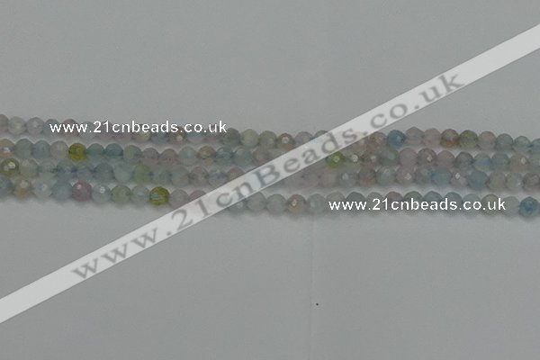 CTG550 15.5 inches 4mm faceted round tiny morganite beads