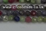 CTG552 15.5 inches 4mm faceted round tiny mixed gemstone beads