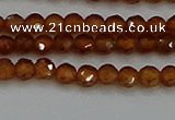 CTG554 15.5 inches 4mm faceted round tiny orange garnet beads