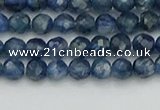 CTG557 15.5 inches 4mm faceted round tiny blue kyanite beads
