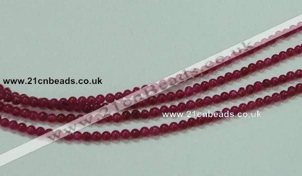 CTG57 15.5 inches 2mm round tiny dyed white jade beads wholesale