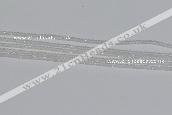 CTG600 15.5 inches 2mm faceted round white crystal beads