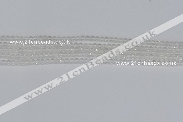 CTG601 15.5 inches 3mm faceted round white crystal beads