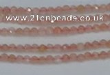 CTG606 15.5 inches 2mm faceted round peach moonstone beads