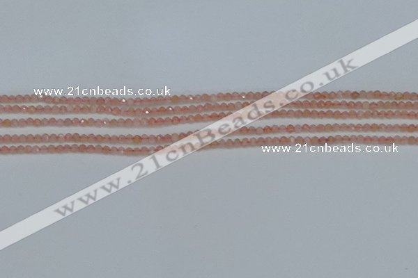 CTG606 15.5 inches 2mm faceted round peach moonstone beads