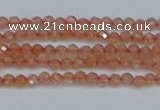 CTG609 15.5 inches 2mm faceted round golden sunstone beads
