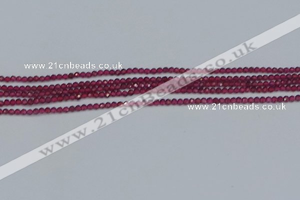 CTG617 15.5 inches 2mm faceted round mozambique red garnet beads