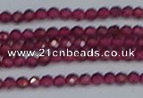 CTG618 15.5 inches 3mm faceted round mozambique red garnet beads