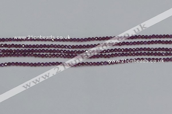 CTG619 15.5 inches 2mm faceted round Indian purple garnet beads