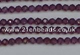 CTG620 15.5 inches 3mm faceted round Indian purple garnet beads