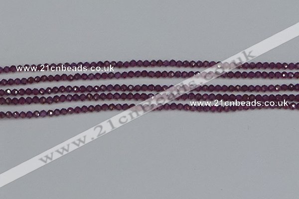 CTG620 15.5 inches 3mm faceted round Indian purple garnet beads