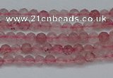 CTG625 15.5 inches 2mm faceted round strawberry quartz beads