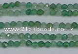 CTG628 15.5 inches 3mm faceted round green strawberry quartz beads