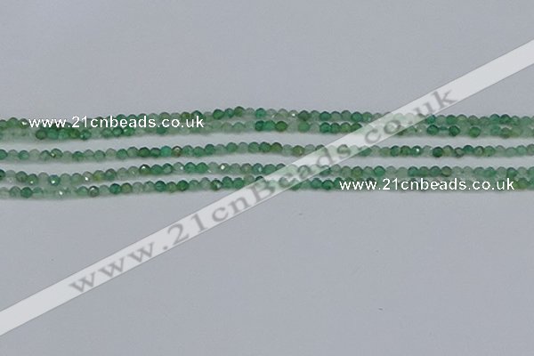 CTG628 15.5 inches 3mm faceted round green strawberry quartz beads