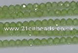 CTG630 15.5 inches 3mm faceted round peridot gemstone beads