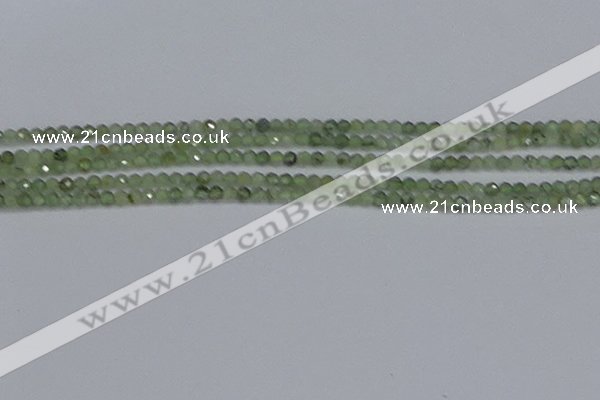 CTG634 15.5 inches 3mm faceted round green rutilated quartz beads