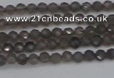 CTG639 15.5 inches 2mm faceted round smoky black obsidian beads