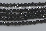 CTG641 15.5 inches 2mm faceted round golden black obsidian beads