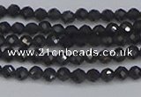 CTG642 15.5 inches 3mm faceted round golden black obsidian beads