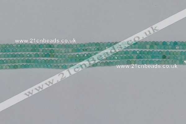 CTG647 15.5 inches 2mm faceted round Peru amazonite beads