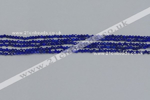 CTG649 15.5 inches 2mm faceted round lapis lazuli gemstone beads