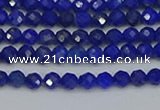 CTG650 15.5 inches 3mm faceted round lapis lazuli gemstone beads