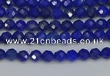 CTG650 15.5 inches 3mm faceted round lapis lazuli gemstone beads