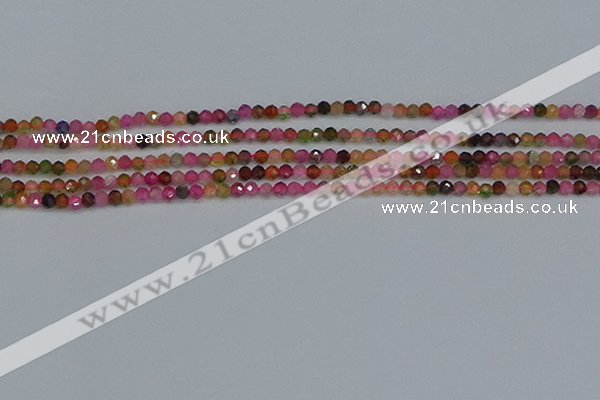 CTG652 15.5 inches 3mm faceted round tourmaline gemstone beads