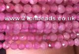 CTG705 15.5 inches 2mm faceted round tiny pink tourmaline beads