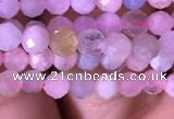 CTG712 15.5 inches 4mm faceted round tiny morganite beads