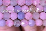 CTG713 15.5 inches 5mm faceted round tiny morganite beads