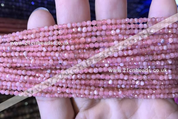 CTG715 15.5 inches 2mm faceted round tiny rhodochrosite beads