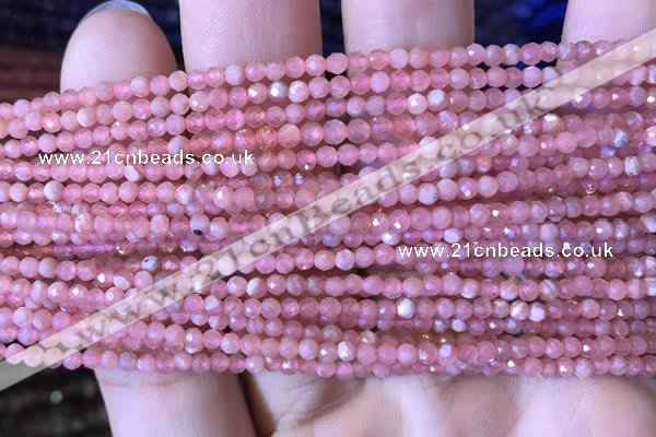 CTG716 15.5 inches 3mm faceted round tiny rhodochrosite beads