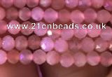 CTG718 15.5 inches 2mm faceted round tiny peach moonstone beads