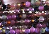 CTG729 15.5 inches 2mm faceted round tiny tourmaline beads