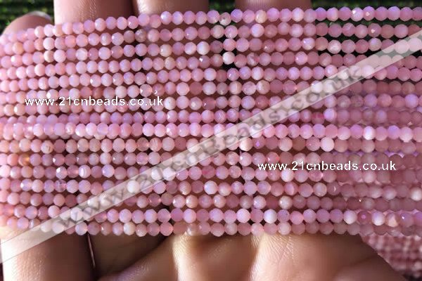 CTG732 15.5 inches 2mm faceted round tiny pink opal beads