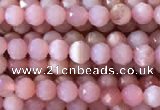 CTG733 15.5 inches 3mm faceted round tiny pink opal beads