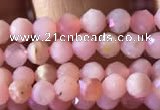 CTG734 15.5 inches 4mm faceted round tiny pink opal beads