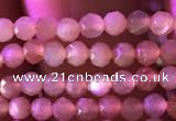 CTG738 15.5 inches 4mm faceted round tiny sunstone beads