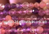 CTG741 15.5 inches 3mm faceted round tiny mixed quartz beads