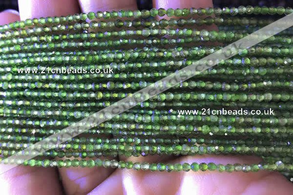 CTG747 15.5 inches 2mm faceted round tiny diopside beads