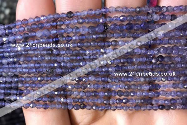 CTG753 15.5 inches 2mm faceted round tiny iolite gemstone beads